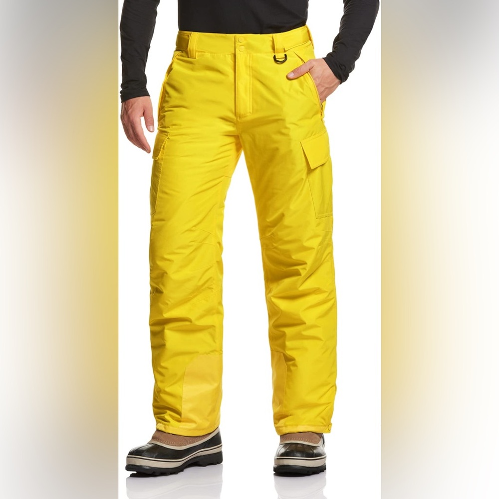 TSLA Men's Snow Pants Windproof Ski Insulated Water-Repel Rip-Stop Bottoms M/L